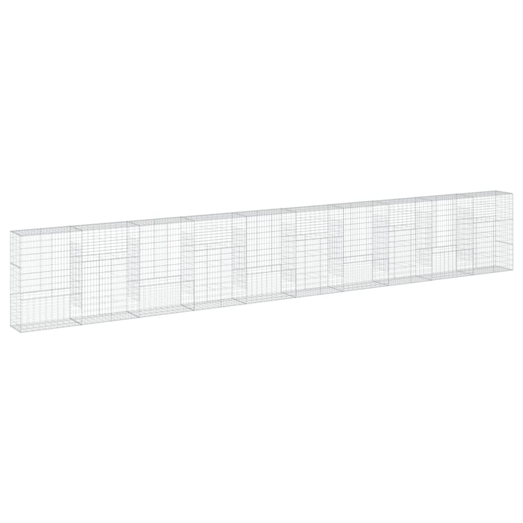 VidaXL Gabion 1000x50x150 cm fer galvanisé couleur argent