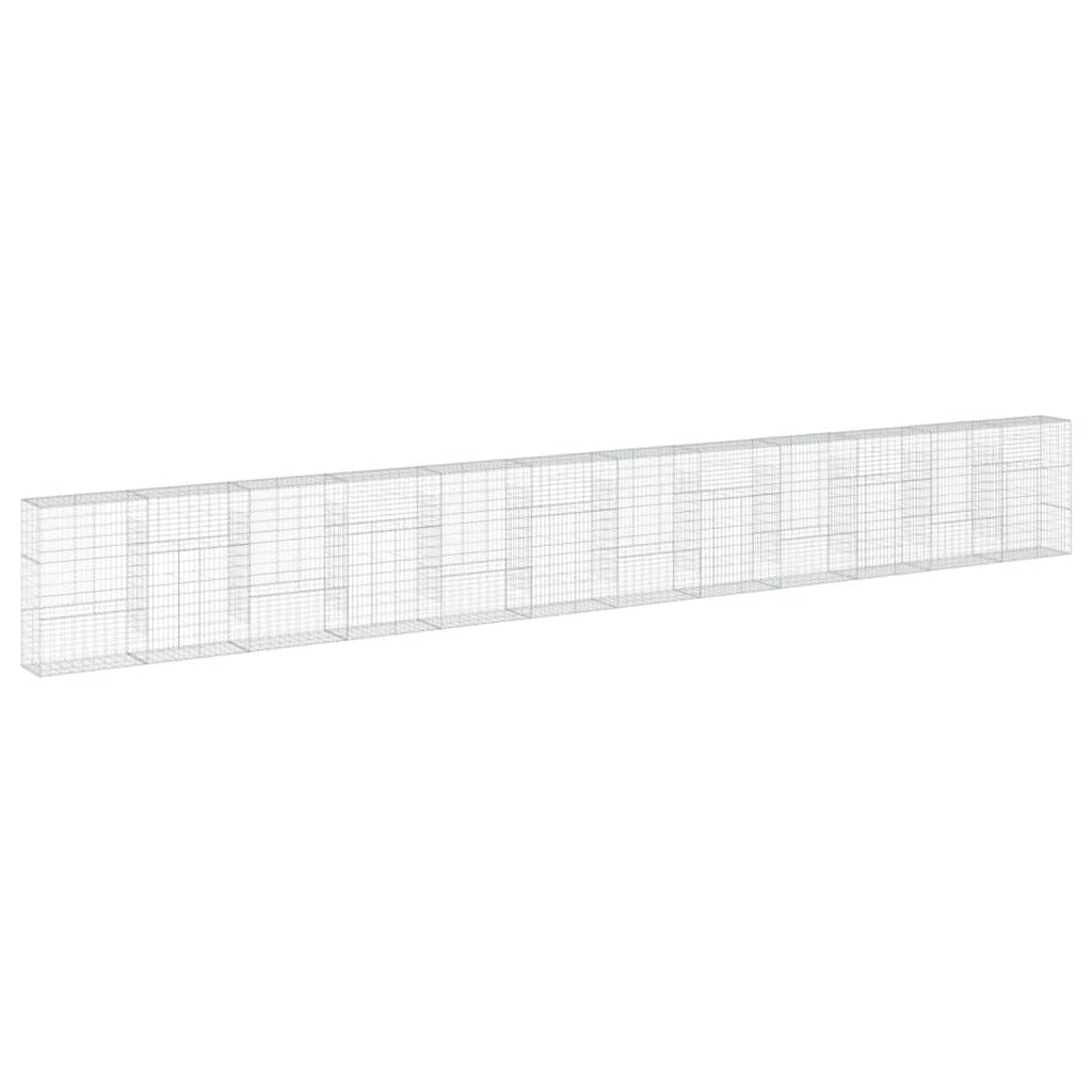 VidaXL Gabion 1200x50x150 cm fer galvanisé couleur argent