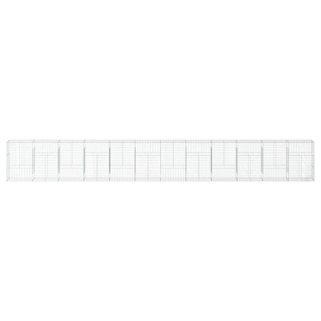VidaXL Gabion 1200x50x150 cm fer galvanisé couleur argent