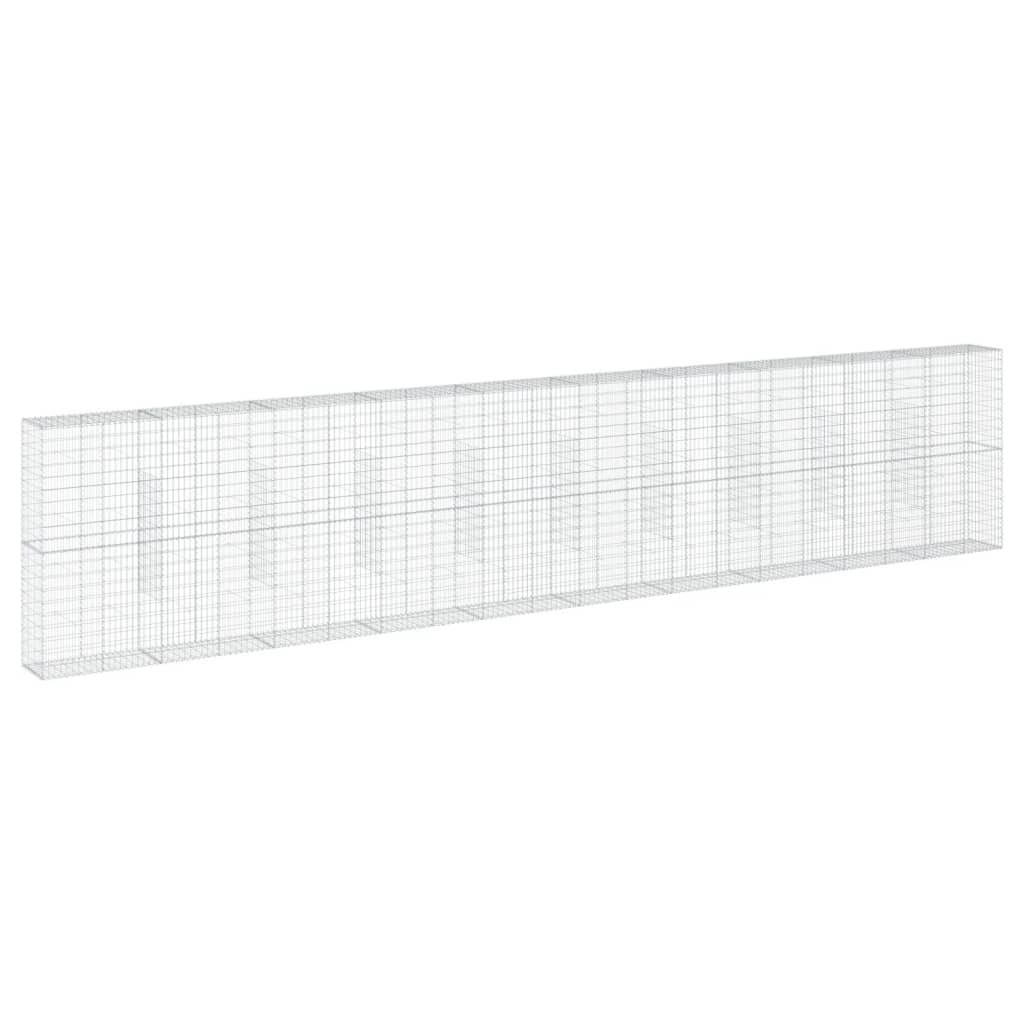 VidaXL Gabion 1000x50x200 cm fer galvanisé couleur argent
