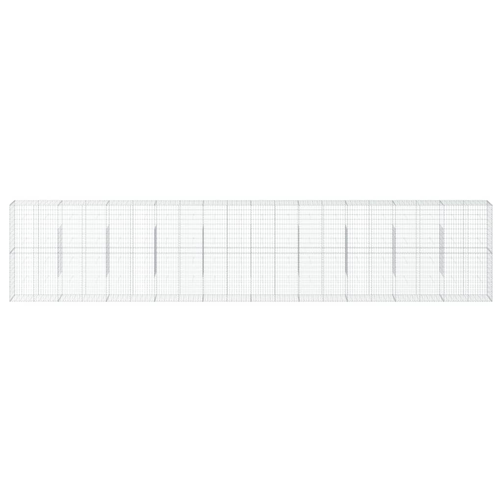VidaXL Gabion 1000x50x200 cm fer galvanisé couleur argent