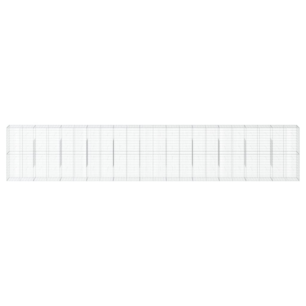 VidaXL Gabion 1100x50x200 cm fer galvanisé couleur argent