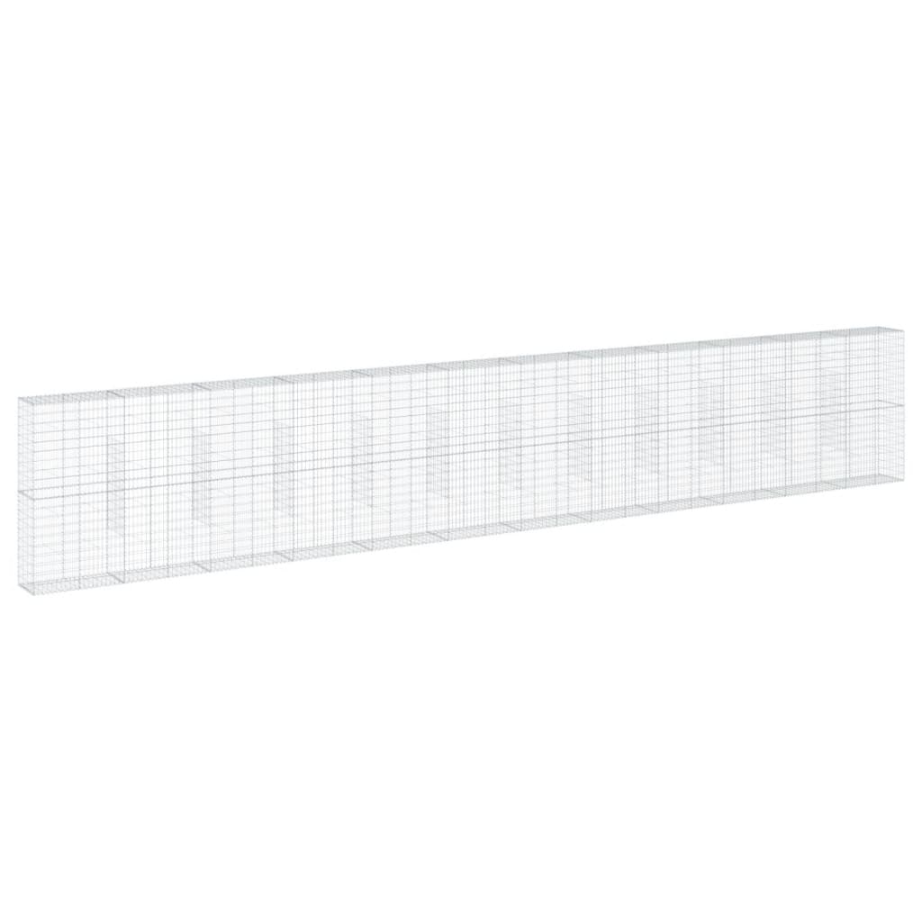 VidaXL Gabion 1200x50x200 cm fer galvanisé couleur argent
