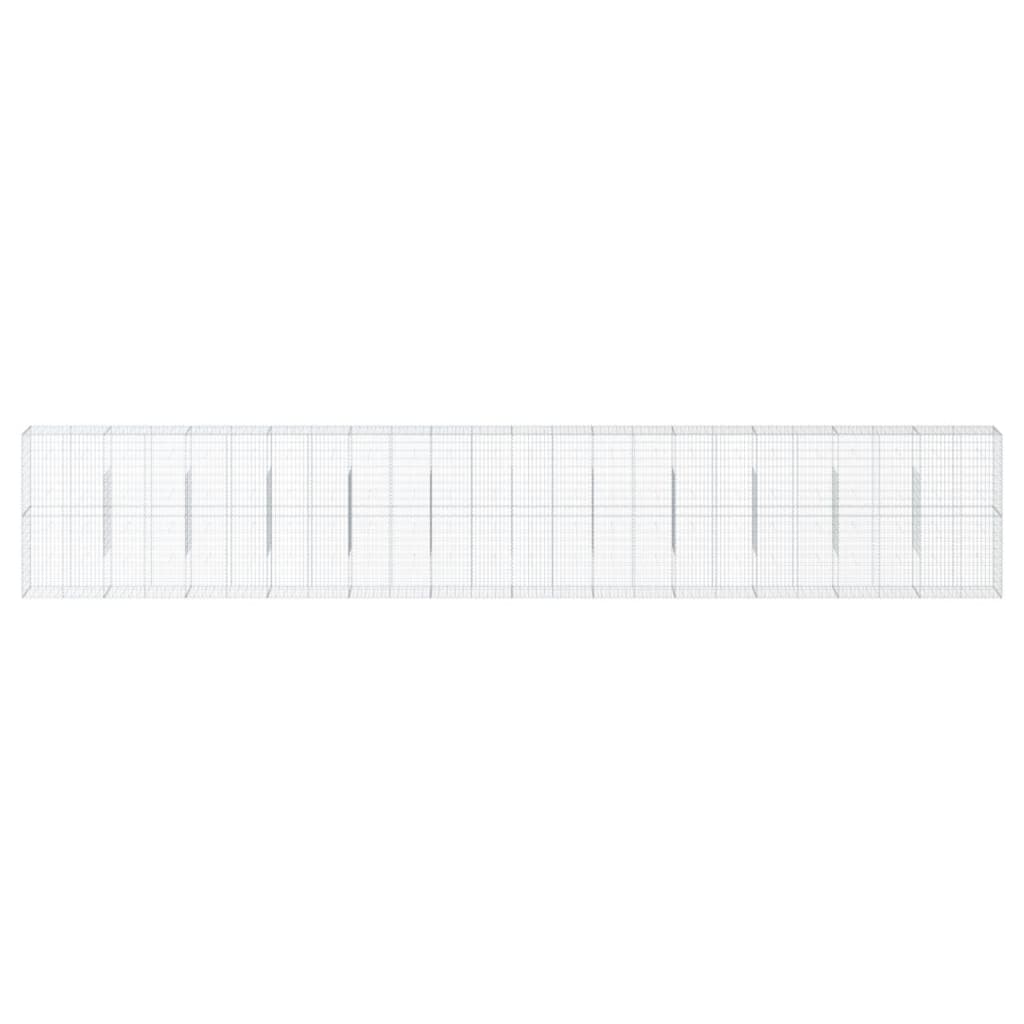 VidaXL Gabion 1200x50x200 cm fer galvanisé couleur argent
