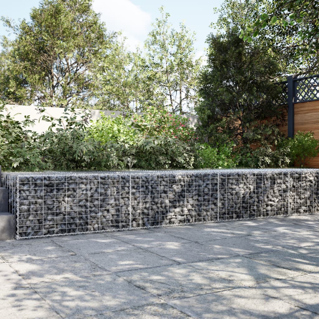 VidaXL Gabion 300x100x50 cm fer galvanisé couleur argent