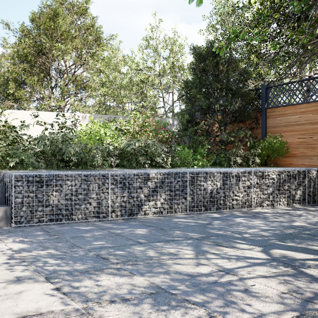 VidaXL Gabion 500x100x50 cm fer galvanisé couleur argent