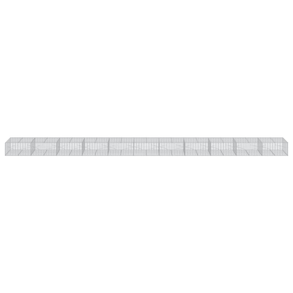 VidaXL Gabion 1100x100x50 cm fer galvanisé couleur argent