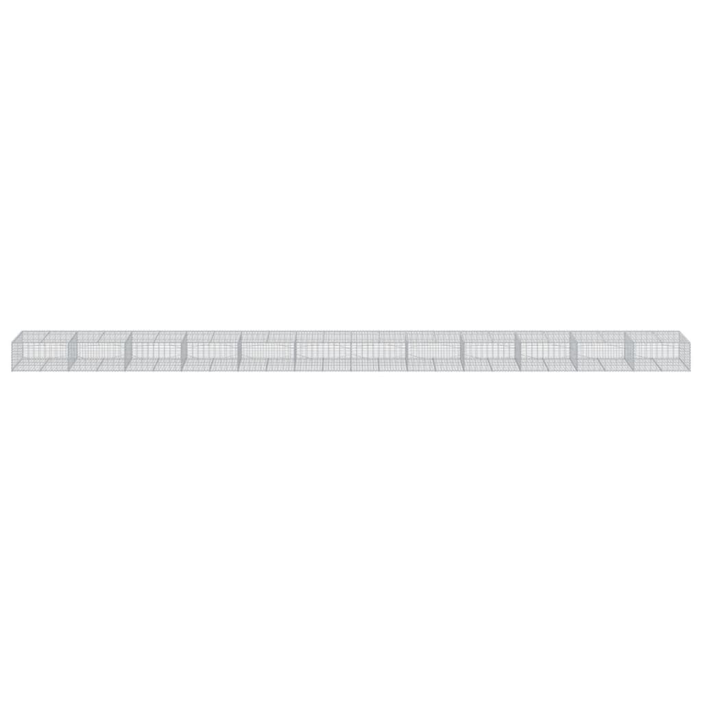 VidaXL Gabion 1200x100x50 cm fer galvanisé couleur argent