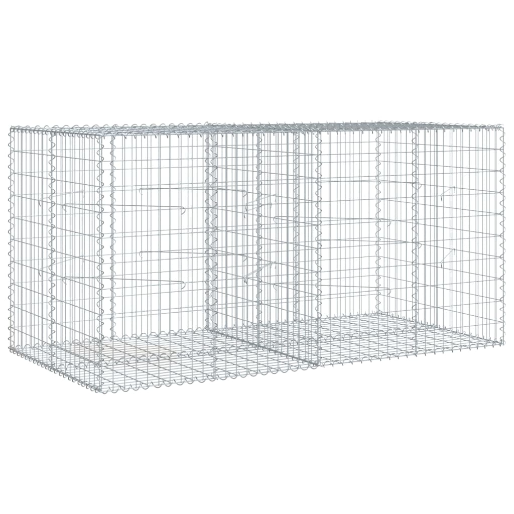 VidaXL Gabion 200x100x100 cm fer galvanisé couleur argent