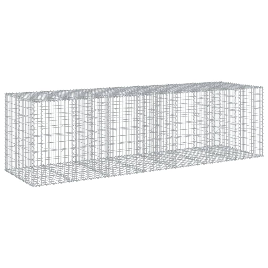 VidaXL Gabion 350x100x100 cm fer galvanisé couleur argent