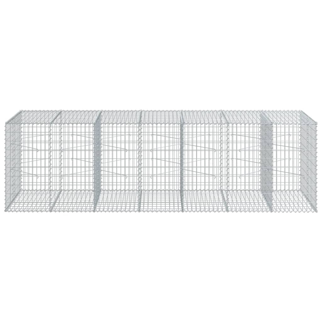 VidaXL Gabion 350x100x100 cm fer galvanisé couleur argent