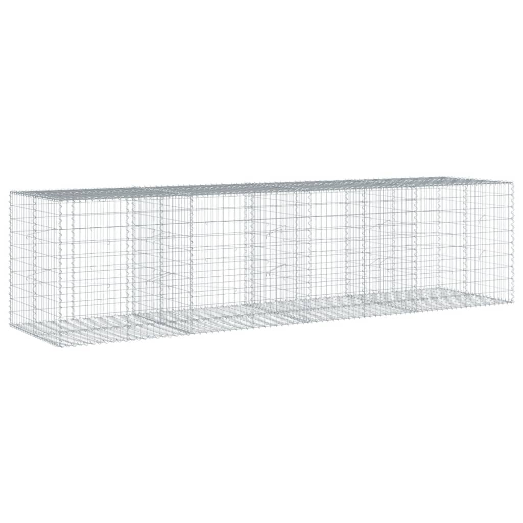 VidaXL Gabion 400x100x100 cm fer galvanisé couleur argent