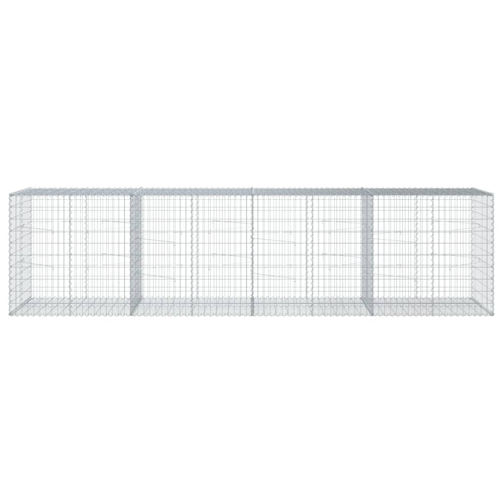 VidaXL Gabion 400x100x100 cm fer galvanisé couleur argent