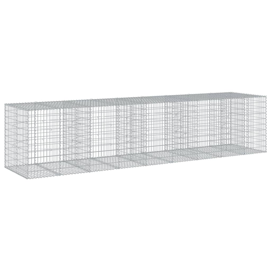VidaXL Gabion 450x100x100 cm fer galvanisé couleur argent
