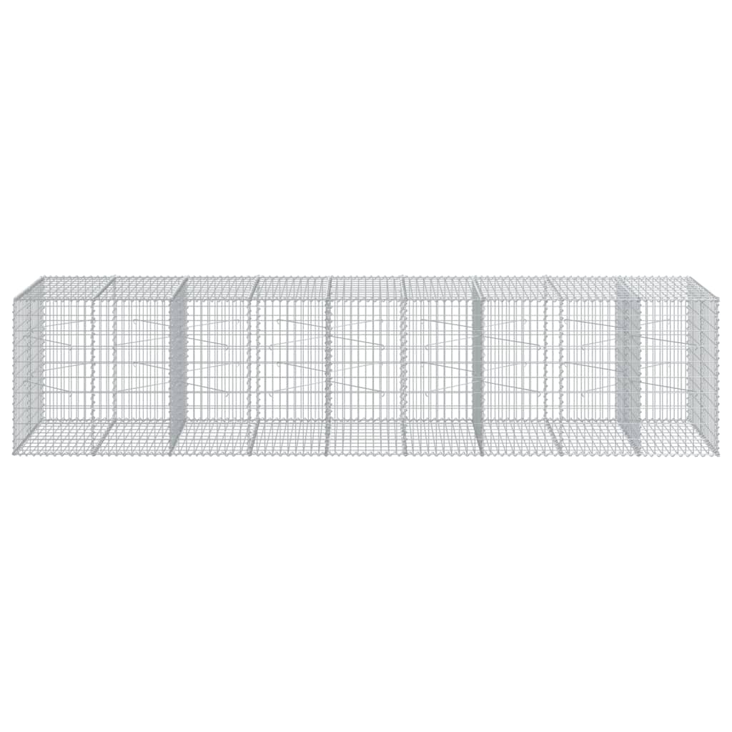 VidaXL Gabion 450x100x100 cm fer galvanisé couleur argent