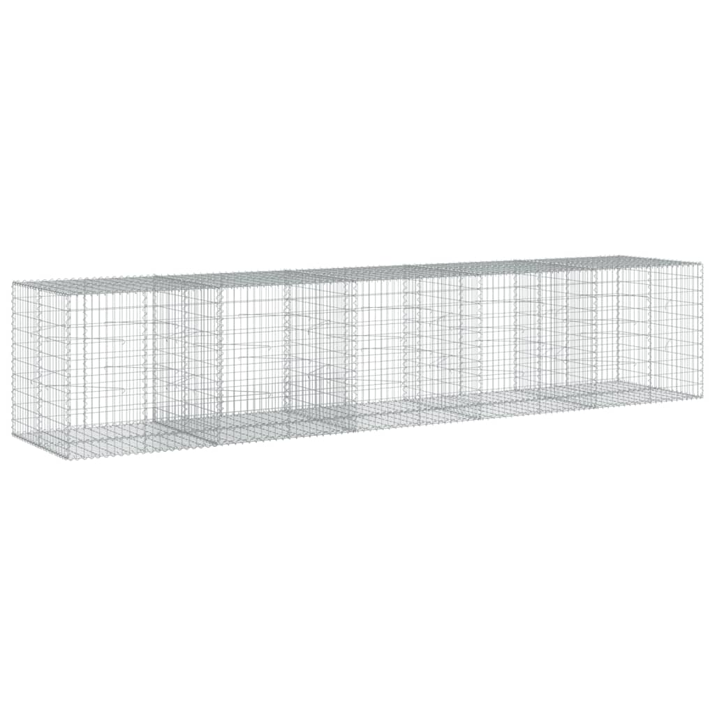 VidaXL Gabion 500x100x100 cm fer galvanisé couleur argent