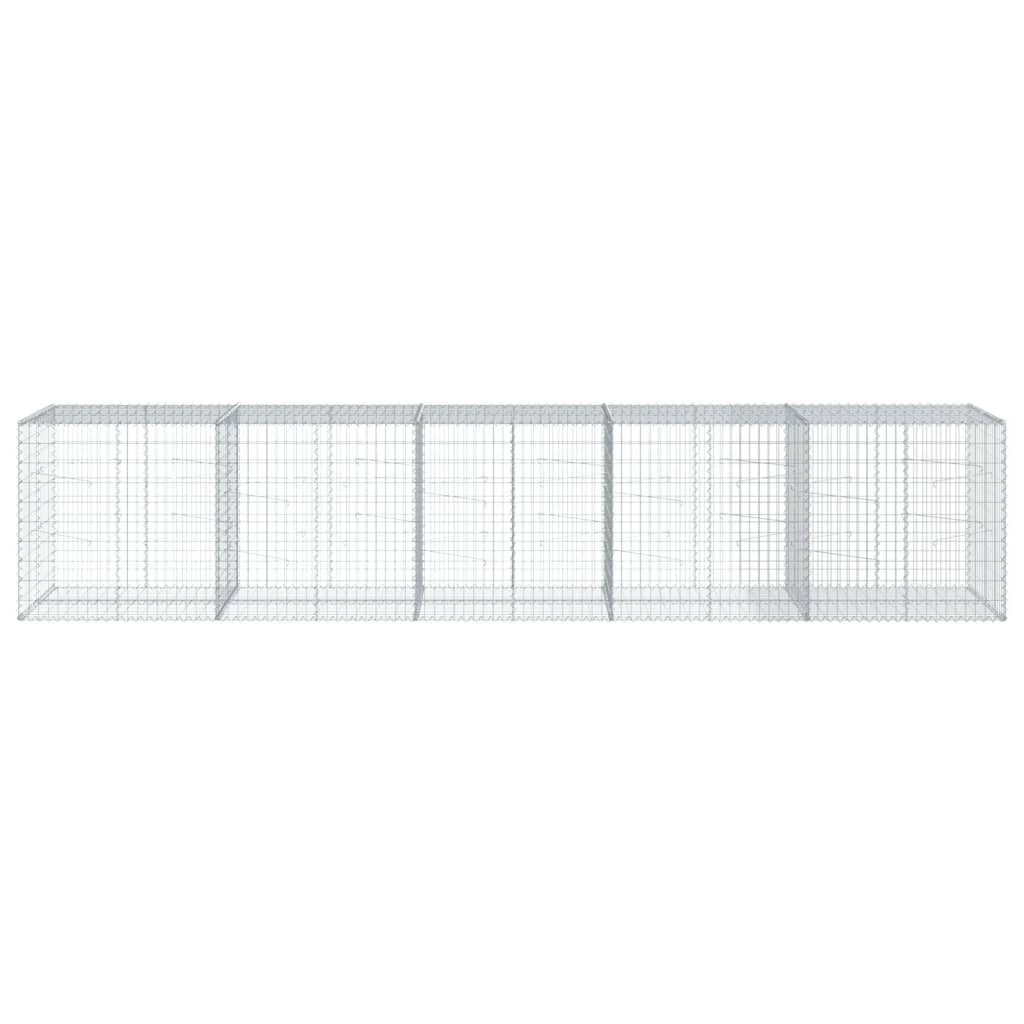 VidaXL Gabion 500x100x100 cm fer galvanisé couleur argent