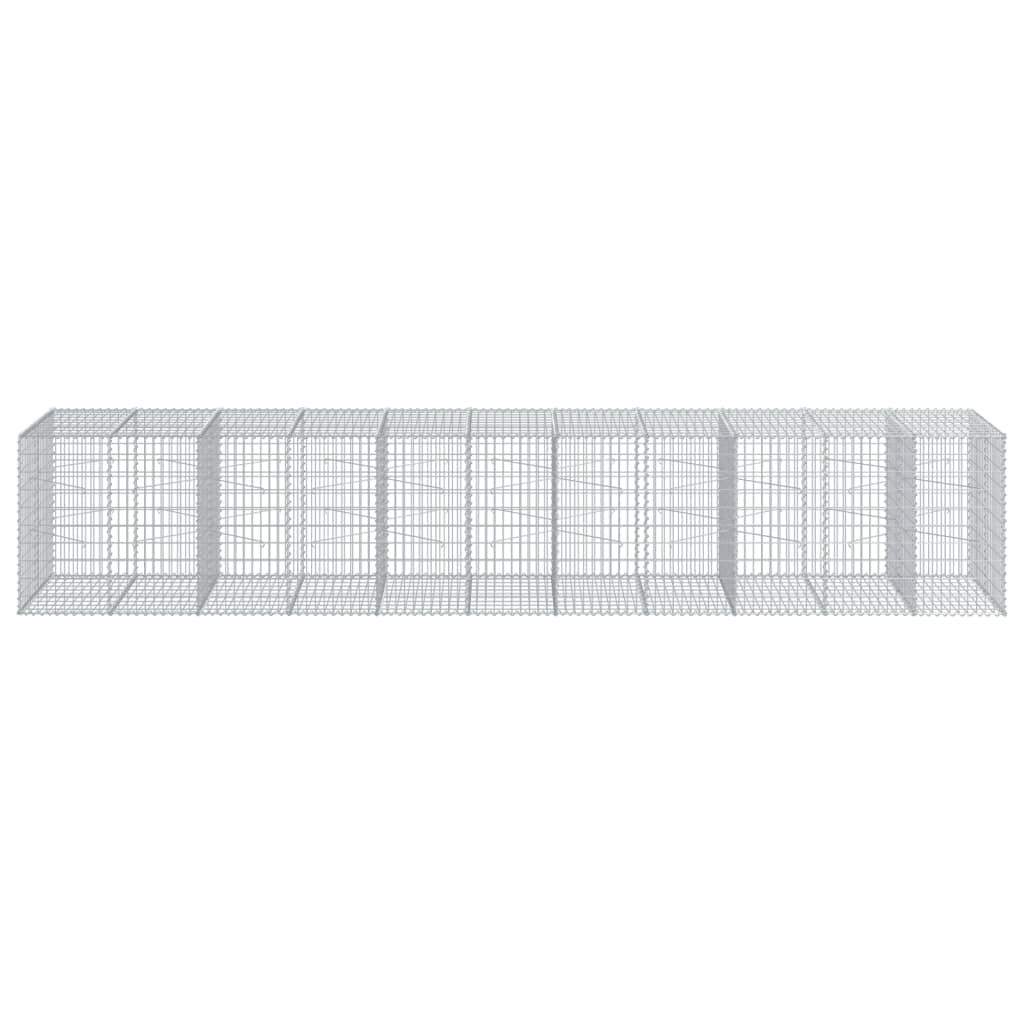 VidaXL Gabion 550x100x100 cm fer galvanisé couleur argent