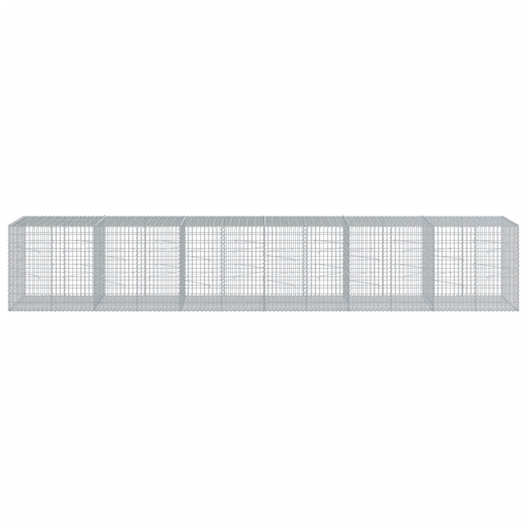 VidaXL Gabion 600x100x100 cm fer galvanisé couleur argent
