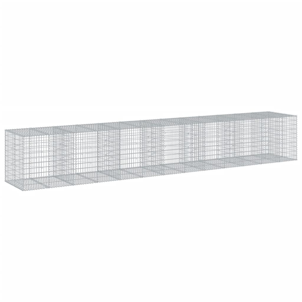 VidaXL Gabion 650x100x100 cm fer galvanisé couleur argent