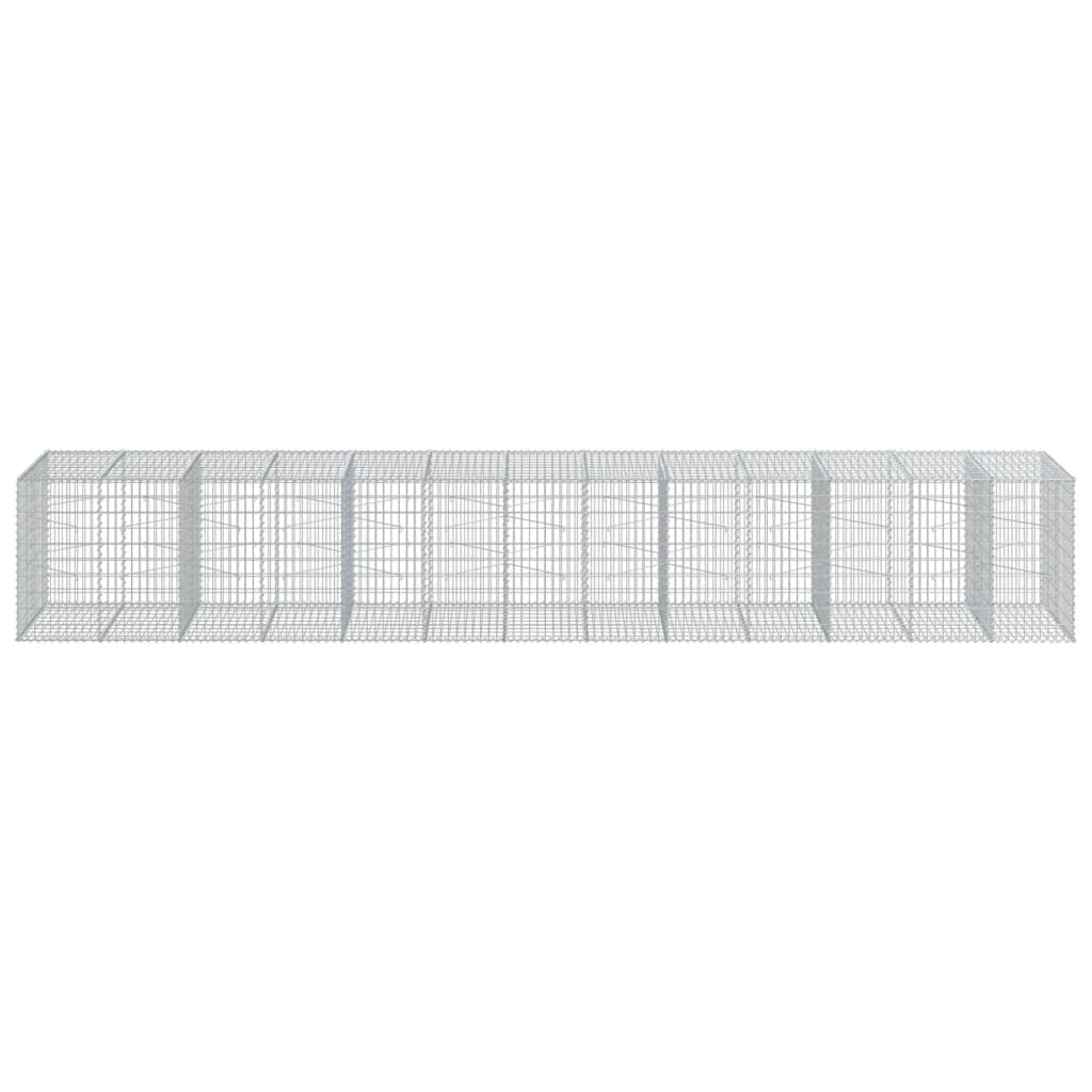 VidaXL Gabion 650x100x100 cm fer galvanisé couleur argent