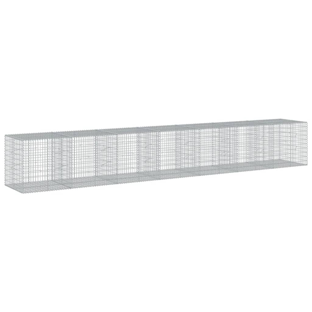 VidaXL Gabion 700x100x100 cm fer galvanisé couleur argent