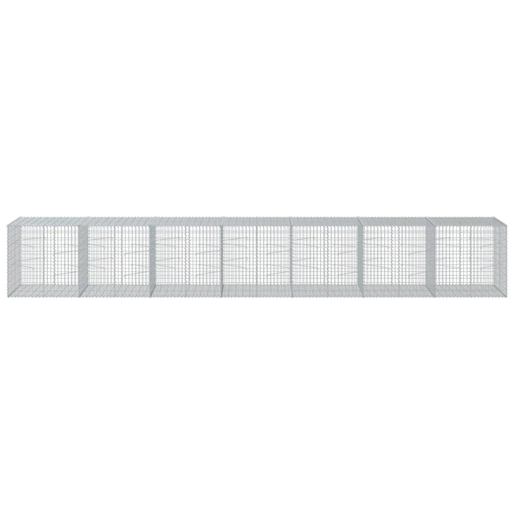 VidaXL Gabion 700x100x100 cm fer galvanisé couleur argent