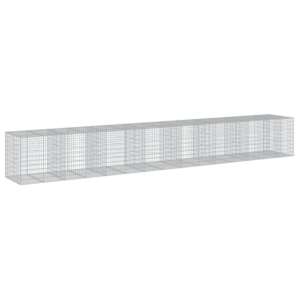 VidaXL Gabion 750x100x100 cm fer galvanisé couleur argent