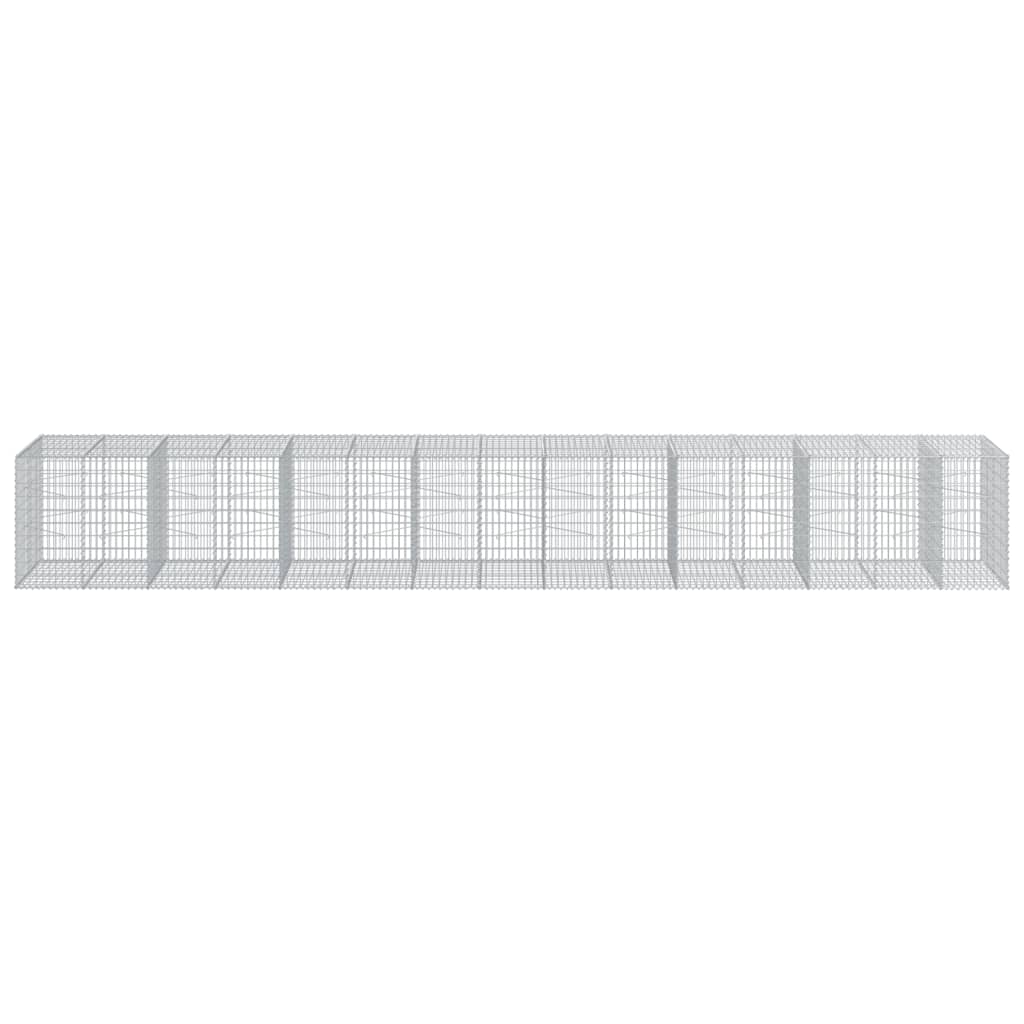 VidaXL Gabion 750x100x100 cm fer galvanisé couleur argent