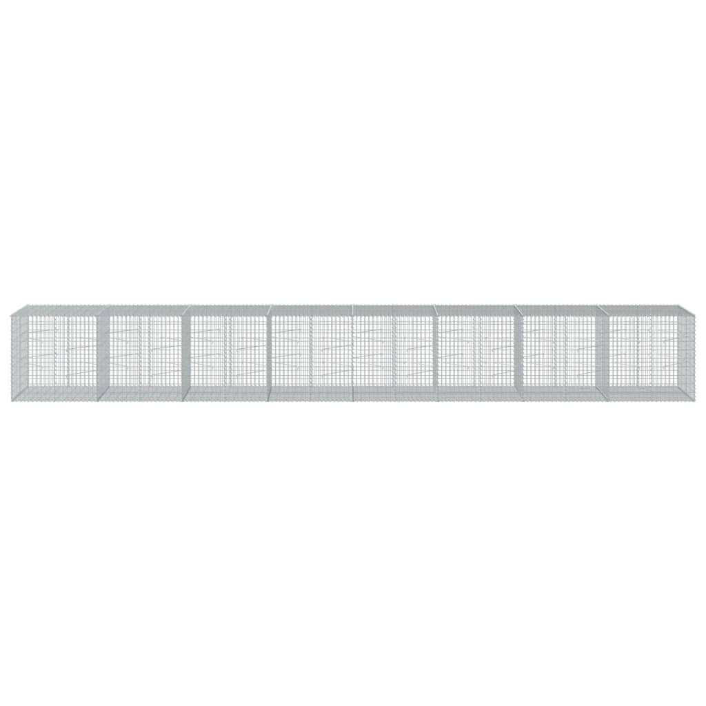 VidaXL Gabion 800x100x100 cm fer galvanisé couleur argent