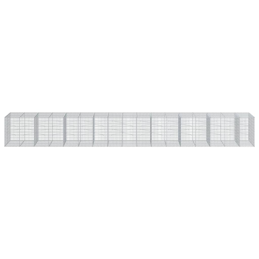 VidaXL Gabion 950x100x100 cm fer galvanisé couleur argent