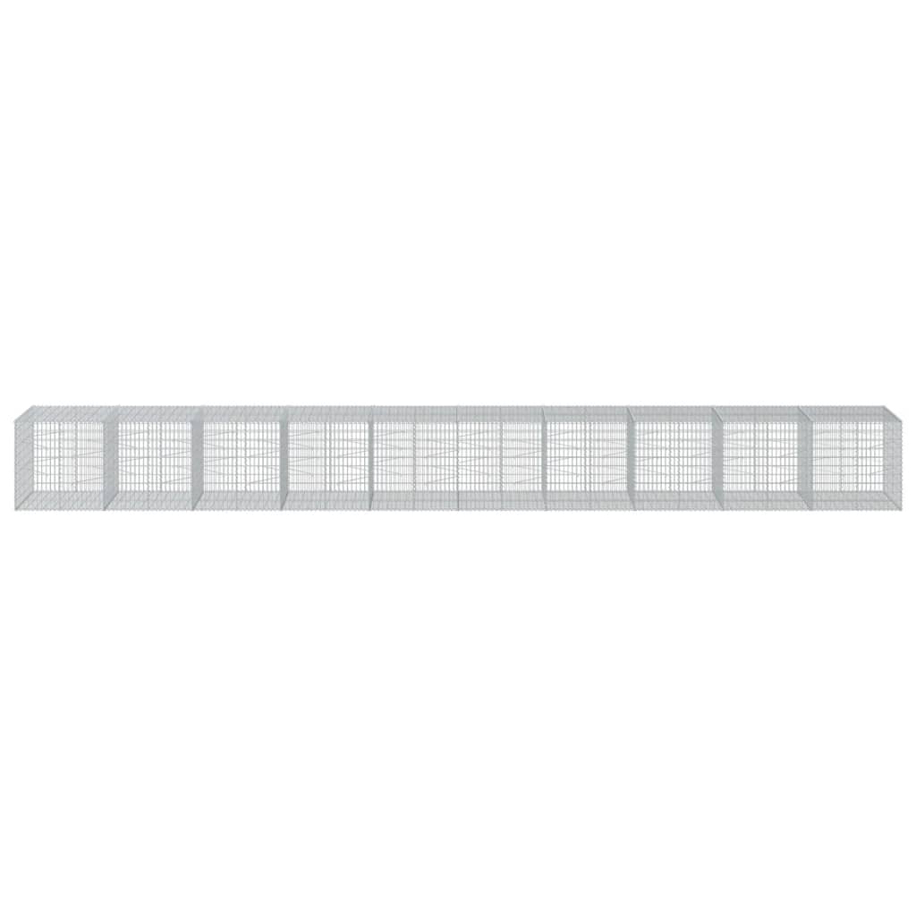 VidaXL Gabion 1000x100x100 cm fer galvanisé couleur argent