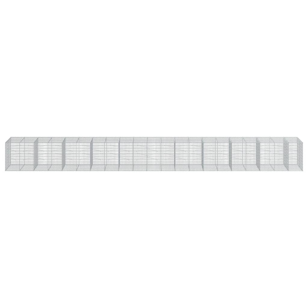 VidaXL Gabion 1050x100x100 cm fer galvanisé couleur argent
