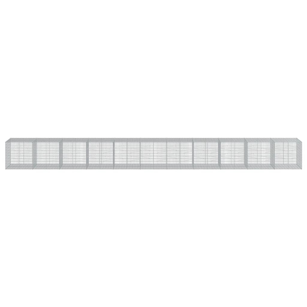 VidaXL Gabion 1100x100x100 cm fer galvanisé couleur argent