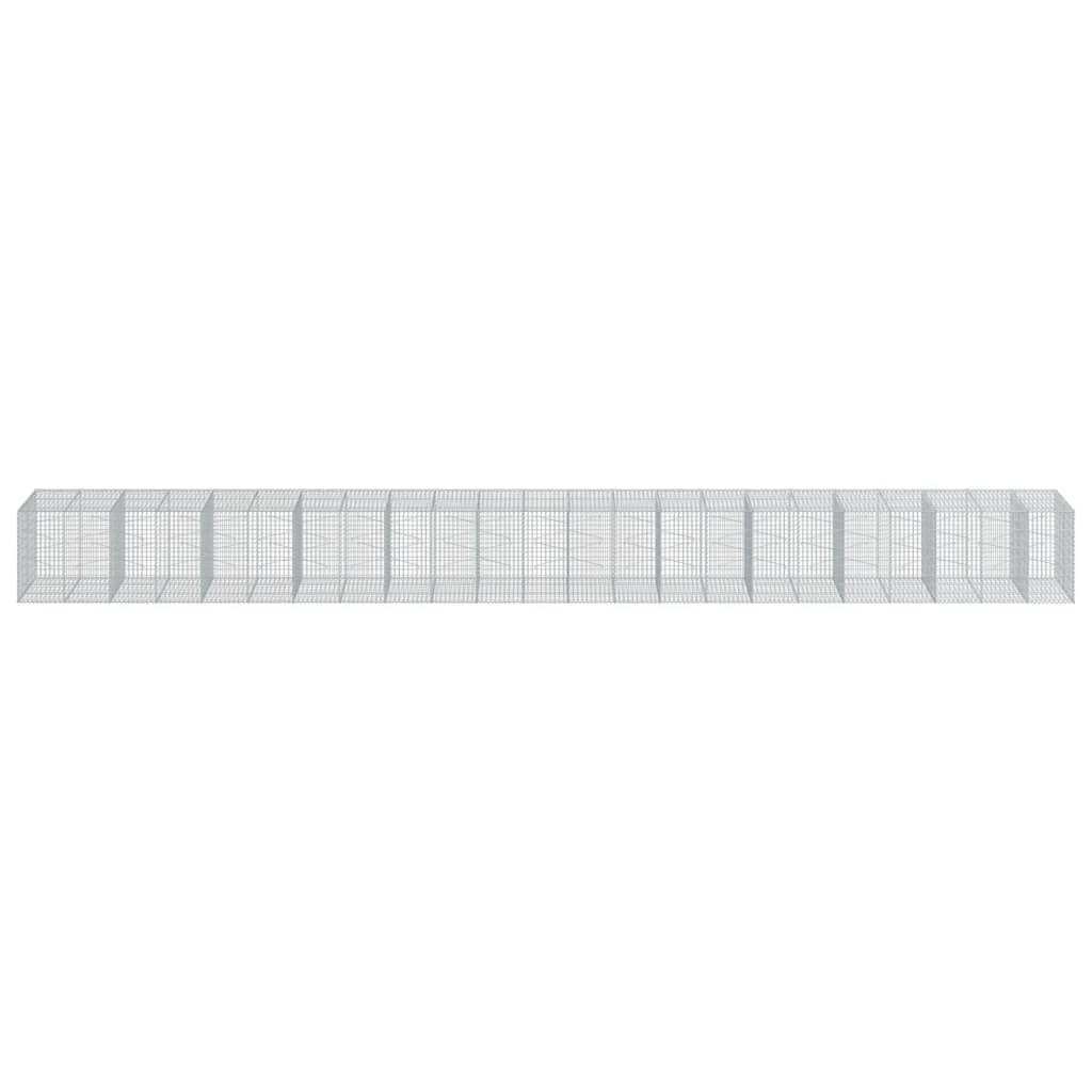 VidaXL Gabion 1150x100x100 cm fer galvanisé couleur argent