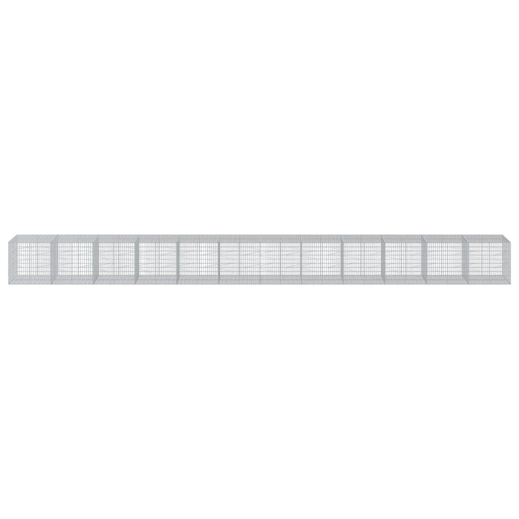 VidaXL Gabion 1200x100x100 cm fer galvanisé couleur argent