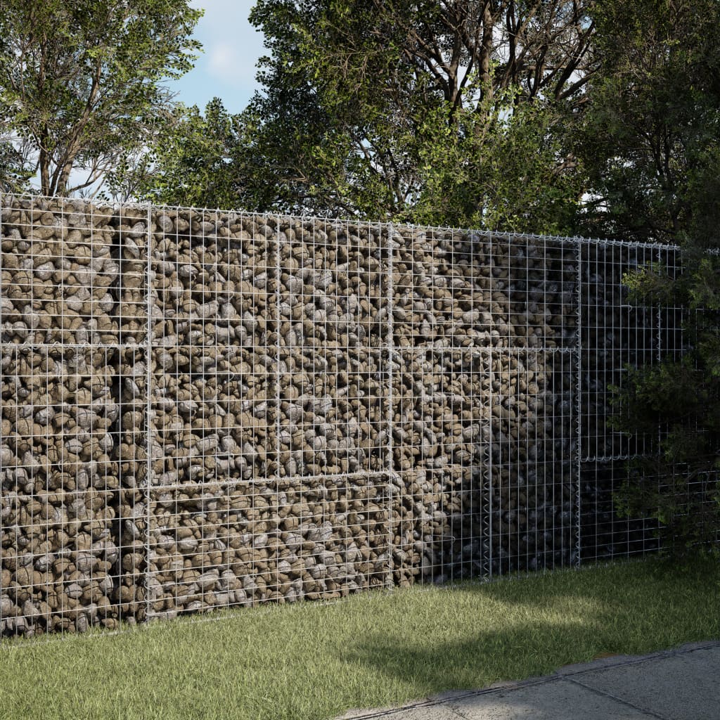 VidaXL Gabion 200x100x150 cm fer galvanisé couleur argent