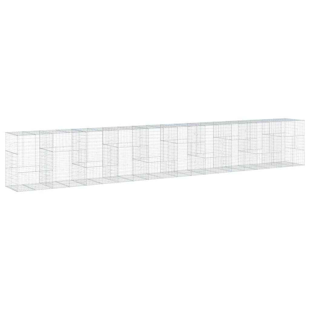 VidaXL Gabion 1000x100x150 cm fer galvanisé couleur argent