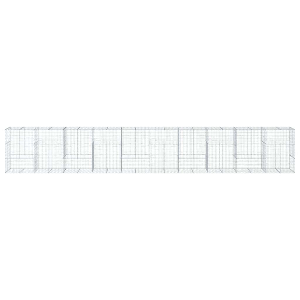 VidaXL Gabion 1000x100x150 cm fer galvanisé couleur argent