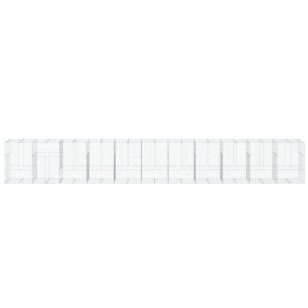 VidaXL Gabion 1100x100x150 cm fer galvanisé couleur argent