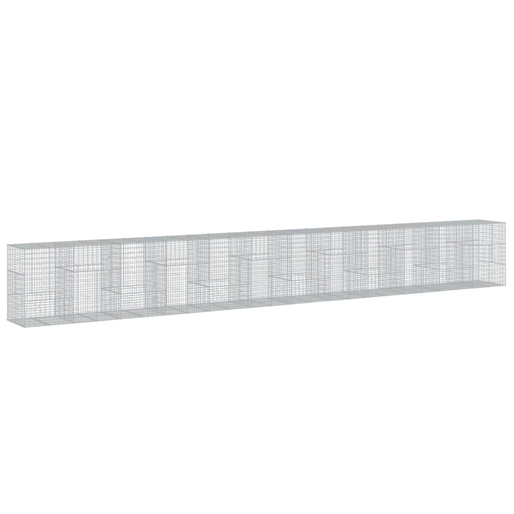 VidaXL Gabion 1200x100x150 cm fer galvanisé couleur argent