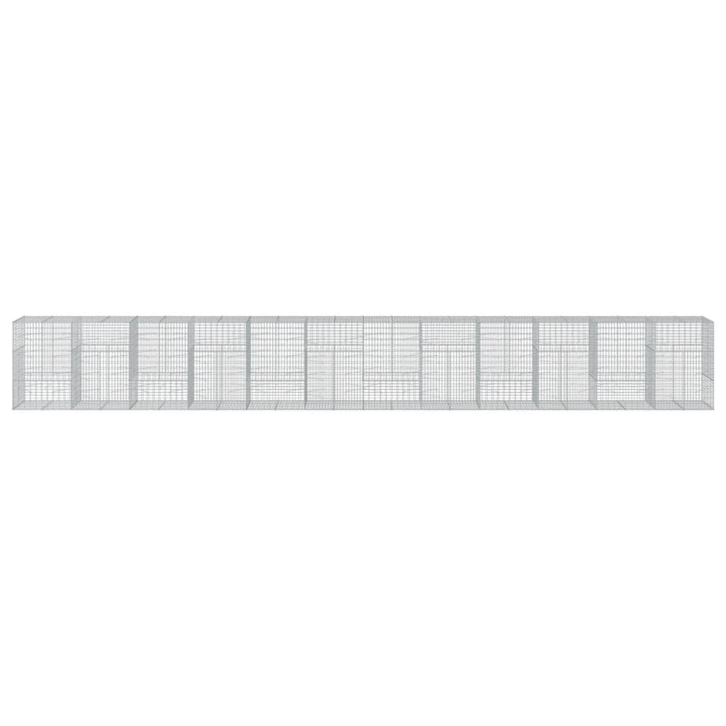 VidaXL Gabion 1200x100x150 cm fer galvanisé couleur argent