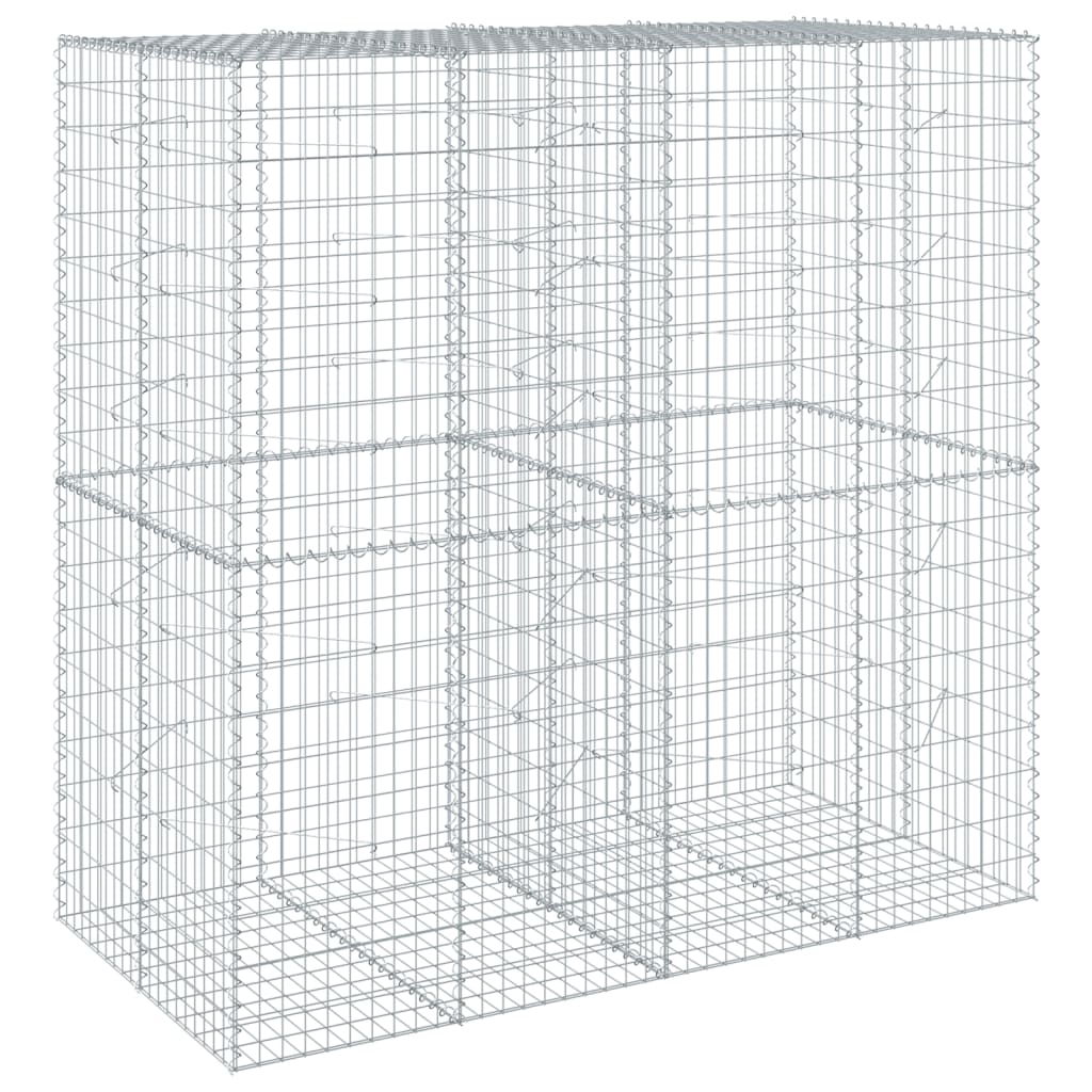 VidaXL Gabion 200x100x200 cm fer galvanisé couleur argent