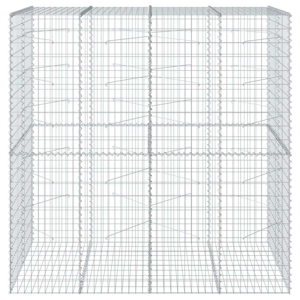 VidaXL Gabion 200x100x200 cm fer galvanisé couleur argent