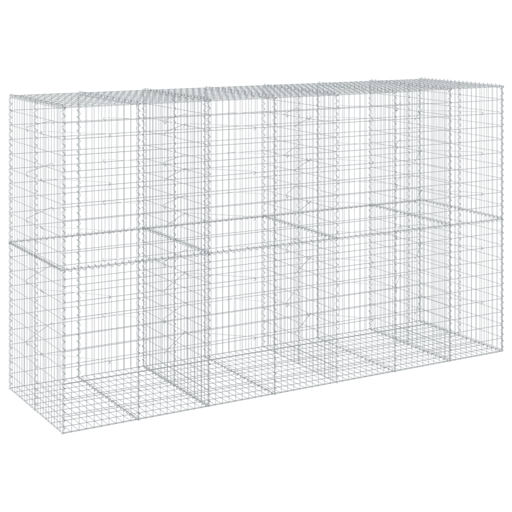 VidaXL Gabion 350x100x200 cm fer galvanisé couleur argent