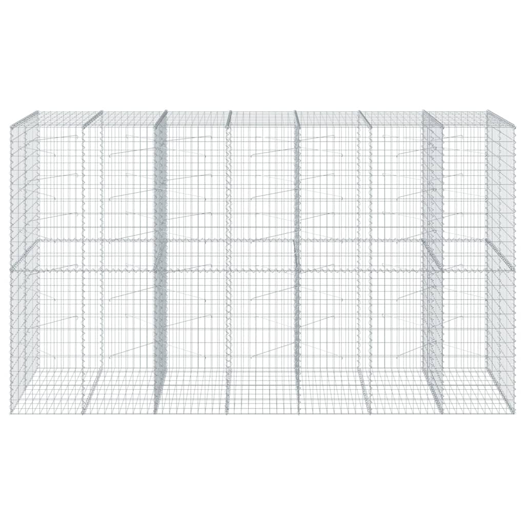 VidaXL Gabion 350x100x200 cm fer galvanisé couleur argent