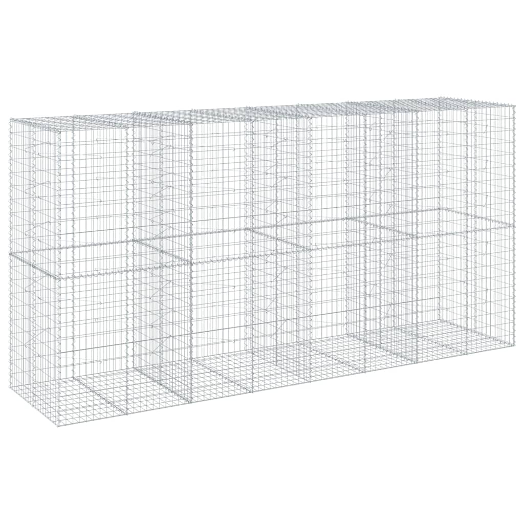 VidaXL Gabion 400x100x200 cm fer galvanisé couleur argent