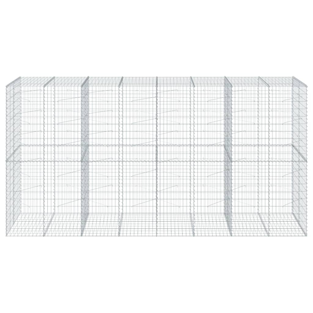 VidaXL Gabion 400x100x200 cm fer galvanisé couleur argent