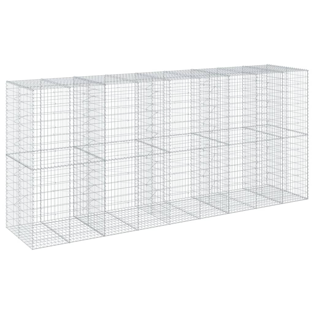 VidaXL Gabion 450x100x200 cm fer galvanisé couleur argent