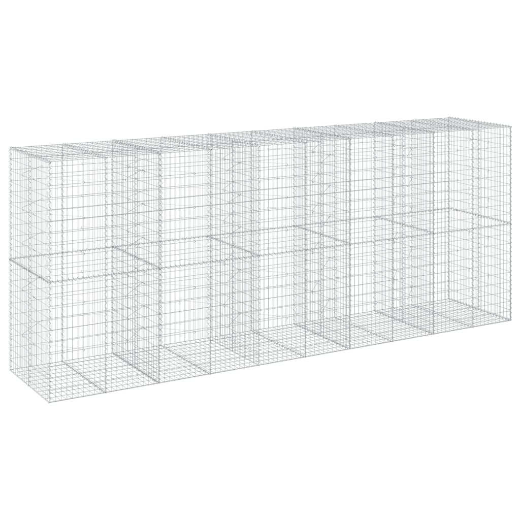 VidaXL Gabion 500x100x200 cm fer galvanisé couleur argent